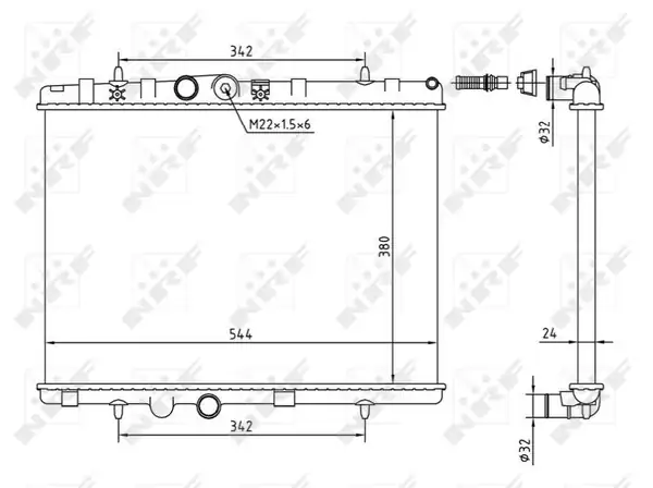 NRF 58226A | Motor Su Radyatörü Mekanik P301 P1007 P2008 P207 1 6 Hdi 06 C2 C3 II C Elysee 1 4 1 6 1 4hdi 03