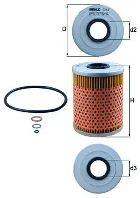 MAHLE OX68D | Yağ Filtresi Bmw E34 E36 M50 90 97 320 323 325 328 518 520 525 530