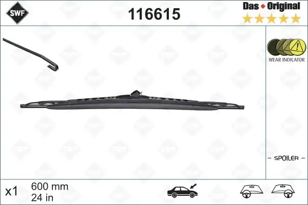 Valeo 116615 Silecek 60 Cm E 38 Sağ Citroen Xantia Renault Laguna 600sp