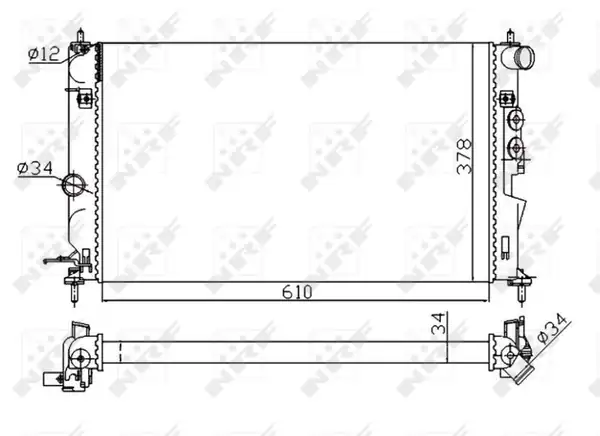 NRF 50563A | Motor Su Radyatörü X20dtl Vectra B Klimalı M T 96 02
