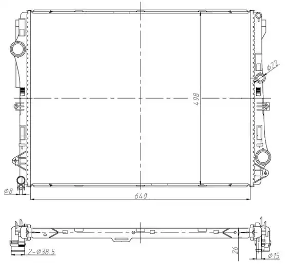 NRF 50041 | Motor Su Radyatörü C257 17 W213 16 W222 13 C217 17 Eqc N293 19 Vito W447 19