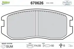 VALEO 670626 | Fren Balatası Ön (Mitsubishi Colt 88-05 / Lancer 88-03 / Daihatsu Terios 1.3-1.5 05 /)