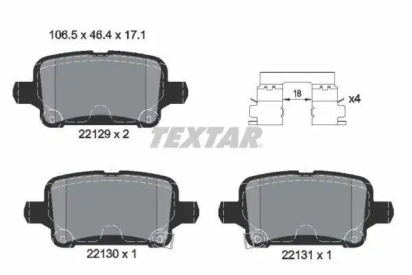 TEXTAR 2212901 | Fren Balatası Opel Astra K Arka
