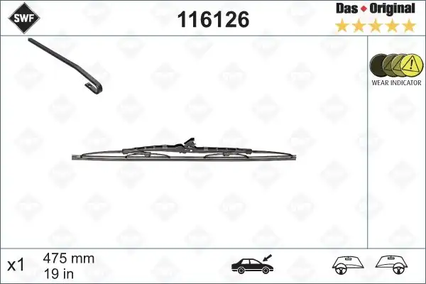 Valeo 116126 Silecek Süpürgesi Swf Yolcu Tarafı 475mm Opel Astra G Vectra A B VW Golf III
