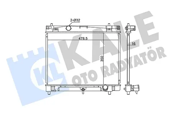 KALE 342215 | Motor Su Radyatörü Toyota Yaris 1 0 1 3 Vvt İ 05 14 Manuel Vites