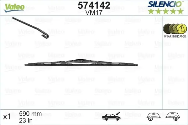 Valeo 574142 Silecek Süpürgesi Ön 600mm Mercedes W201 W202 C208 A208 W124 85 02