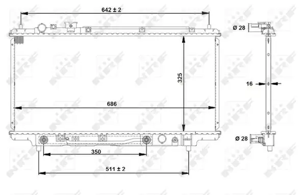 NRF 53519 | Motor Su Radyatörü Mazda 323 1994 1998 Otomatik Vites 330 688 16