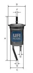 UFI 31.828.00 | Yakıt Filtresi (Kia Rio 1.3 1.5 16V 00-05)
