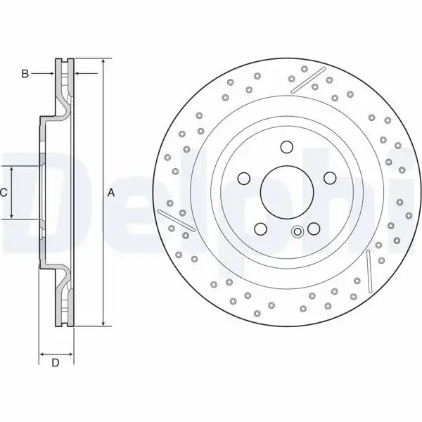 DELPHI BG4958C | Fren Diski (Çiftli Paket)-Boyalı, Delikli