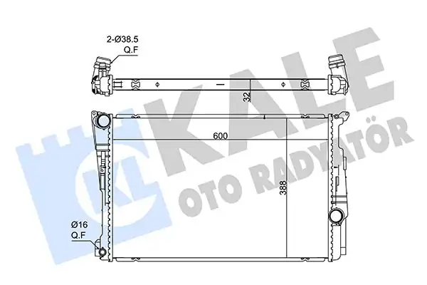 Kale Radyatör 361715 Su Radyatörü Brazing Bmw X3 F25 11 17 X4 F26 14 18 A-T M-T 600x388x32