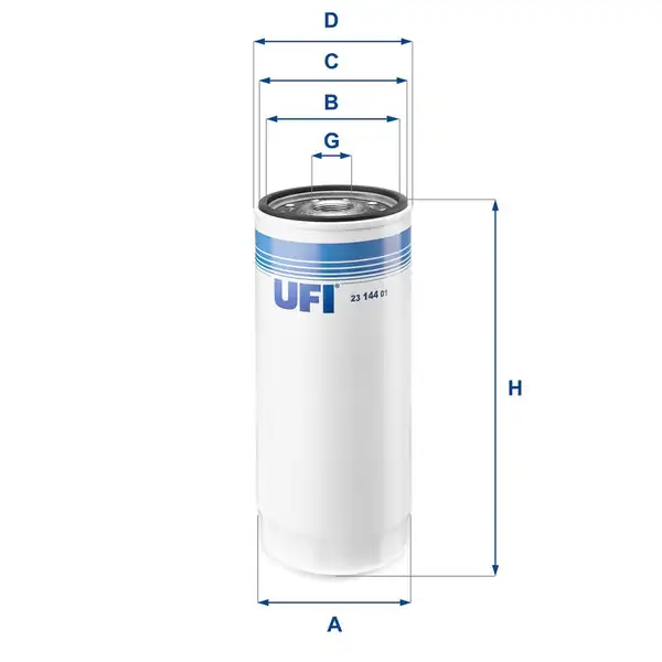UFI 23-144-01 | Khd Tcd 2015 V06 V08 Yağ Filtresi