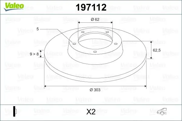 Valeo 197112 Arka Fren Disk Aynası Rav 4 2000 2005 Chery Tıggo 2007 303x5