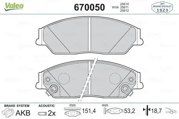 Valeo 670050 Ön Fren Balatası Toyota Camry 06 11 Lexus 12 838572