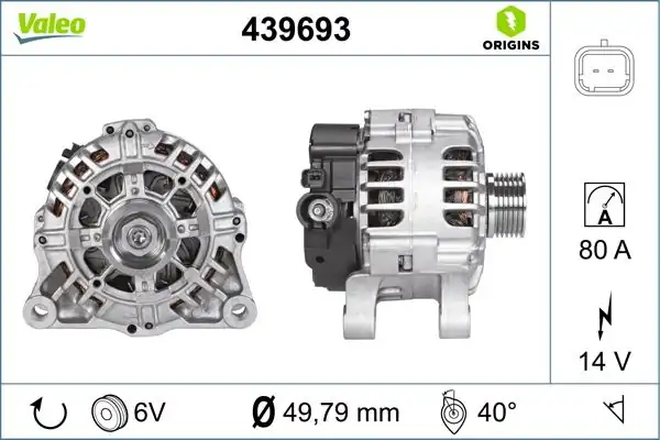 Valeo 439693 Alternatör 12v 90a Citroen C2 C3 II III Plurıel Peugeot 207 1007 1 4 8v