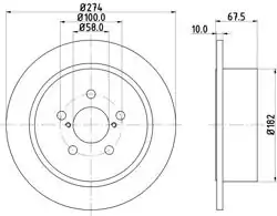 HELLA 8DD355114-641 | Fren Diski Subaru Legacy IV (Bl) , Legacy IV Estate (Bp) , Outback (Bl, Bp) | 2 Adet