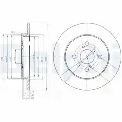 DELPHI BG4055 | Fren Diski Arka Düz Toyota Yaris 06-12 / iQ 05-