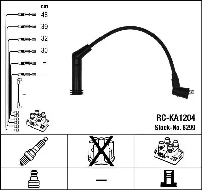 NGK 6299 | Buji Kablosu Hyundai Atos 1 1 01 Picanto 04 1 Adet 818821