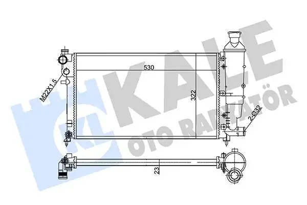 KALE 351845 | Motor Su Radyatörü 106 Gti Saxo Vts 1.4/1.6 16V Tu3jp Tu5j4 (530x298x22)