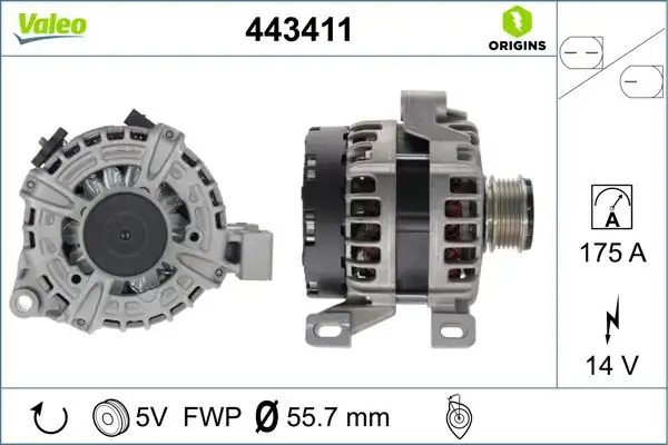 Valeo 443411 Alternatör Komple Volvo S60 II 2 0 T 12 15 V40 D3 D4 T4 T5 V60 İ D4