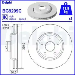 DELPHI BG9209C | Fren Diski (Tekli Paket)-Boyalı, Delikli