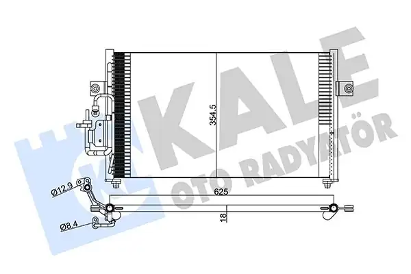 Kale Radyatör 379700 Klima Radyatörü Kondanser Komple Hyundai Elantra 1996 2000