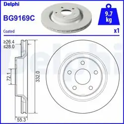 DELPHI BG9169C | Fren Diski (Tekli Paket)-Boyalı, Delikli