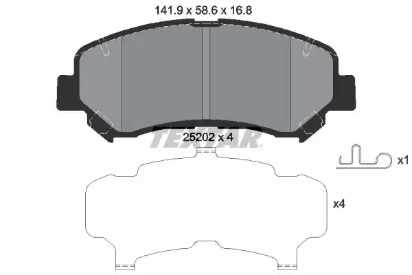 TEXTAR 2520201 | Fren Balatası Ön Qashqai X-Trail 07 13 1 6 2 0 1 5 dCi 2 0 dCi