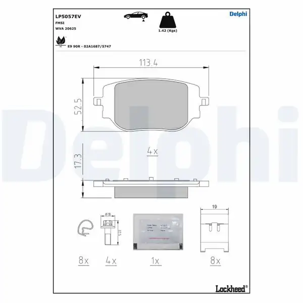DELPHI LP5057EV | Fren Balatası Elektrikli