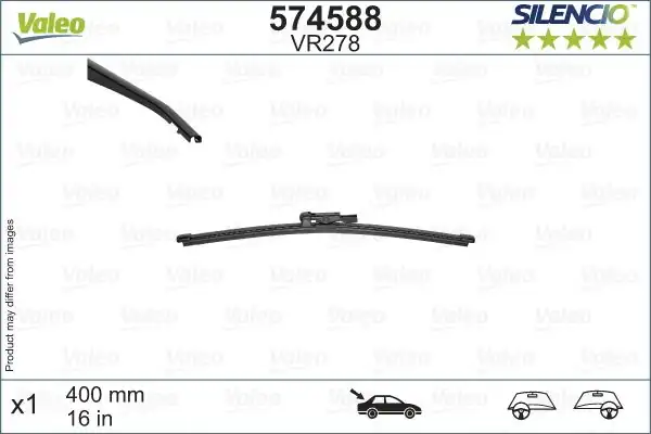 Valeo 574588 Silecek Süpürgesi Arka Cam Opel Vivaro B Aerotwin 400 mm Traffic III