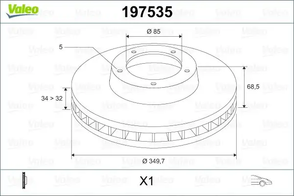 Valeo 197535 Ön Fren Disk Aynası Sol Havalı Audi Q7 Porsche Cayenne Panamera Touareg 02