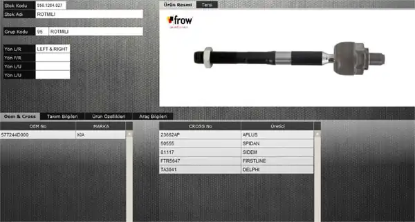 FROW ALTTAKIM 5561204027 | Rot Mili Rot Kolu Kia Carnıval Grand Carnıval III