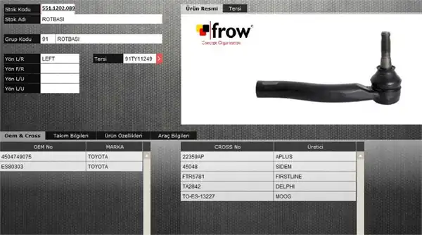FROW ALTTAKIM 5511202089 | Rot Başı Sağ Toyota Prius HB 2003 08