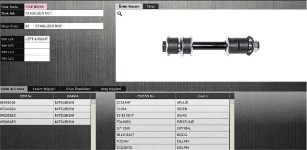FROW ALTTAKIM 5551215029 | Z Rot Stabilizer Arka Sağ Sol Mitsubishi Pajero 90 00 2 Adet