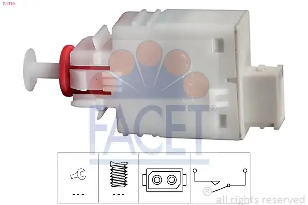FACET 7-1110 | Pedal Şalteri Fren E 34 36 38 39 46 2 Fişli