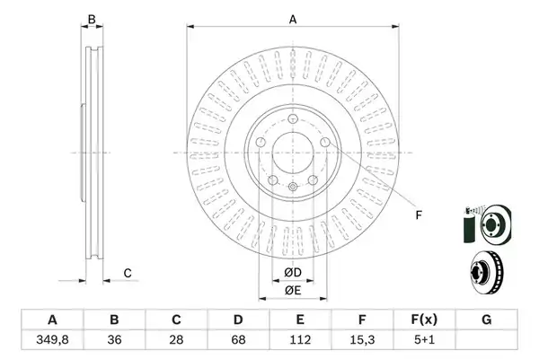 Bosch 0986479e41 Arka Fren Diski Audi A6 A7 A8 E Tron Q7 Q8 VW Touareg 2 Adet