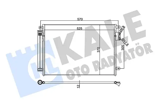 KALE 345360 | Klima Radyatörü Kondanser Fiat 500 Panda 12 1 2 1 4 1 3 JTD Multijet Ford Ka 1 2 1 3tdci 08 542x369x16