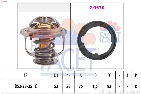 FACET 7-8493 | Termostat Honda Civic 1 6 2006 2012 CRV 2 0 Hybrıt 2018
