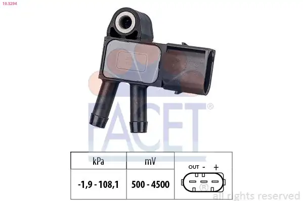 FACET 10-3294 | Basınç Sensörü Om642 Om651 W176 W246 C117 W212 C207 W222 Vito W447 Sprinter