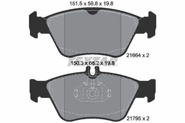 TEXTAR 2166404 | Fren Balatası Ön Mercedes W202 CLK C208 A208 W210 Slk R170 866961