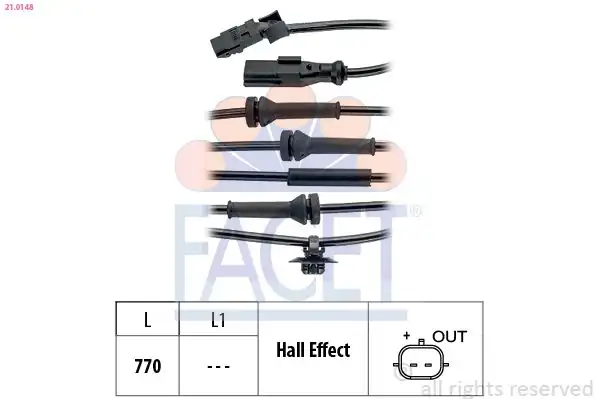 FACET 21-0148 | ABS Sensörü Ön Kangoo III Mercedes Cıtan 415 12