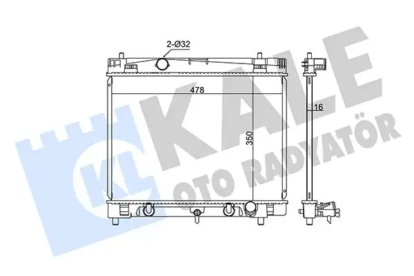 KALE 342210 | Motor Su Radyatörü Toyota Yaris 1 0 1 3 1 33 Otomatik 05 11