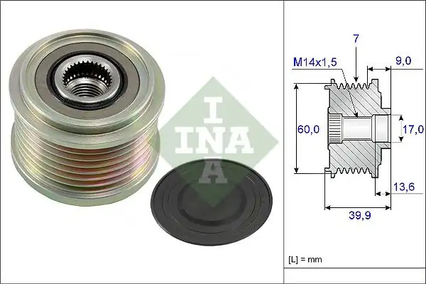 İna 535021510 Alternatör Kasnağı Hyundai H1 2 5 CRDI 08 Sorento 2 5 CRDI 06 12 7 Kanallı