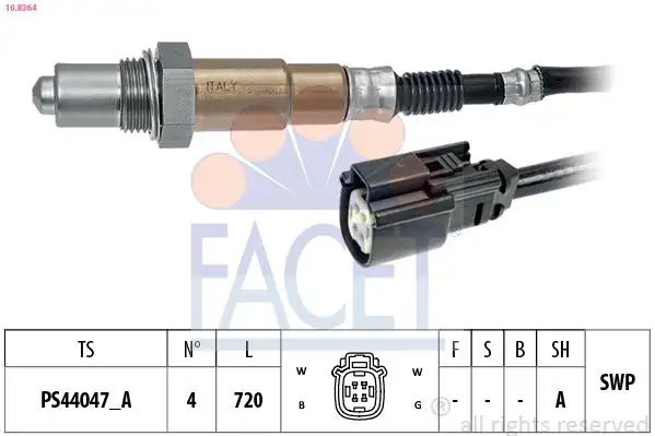 FACET 10-8364 | Oksijen Sensörü Fiesta VI Cb1 Ccn 1 0 Ecoboost 13 Peugeot 307 C4 308 301 C Elysee 1 6 16v 406