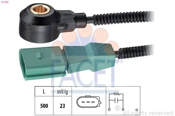 FACET 9-3163 | Vuruntu Sensörü Yeşil Amarok Golf V VI Jetta Passat Polo Tiguan Touareg T6 A3 A4 A5 A6 A7 A8 Q5 Q7 BWA Bwj