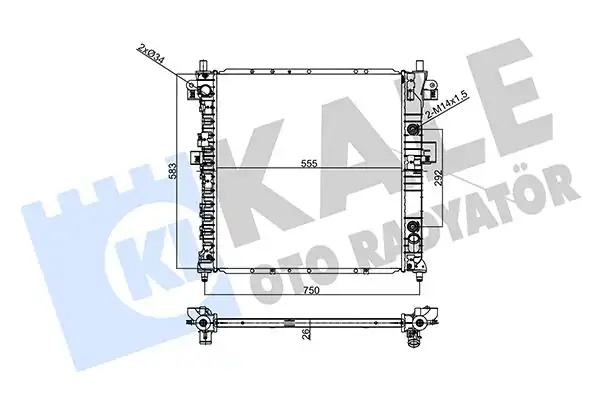 Kale Radyatör 356325 Su Radyatör 26mm Ssangyong Actyon Kyron 2 0xdi 2 3 05 Otomatik