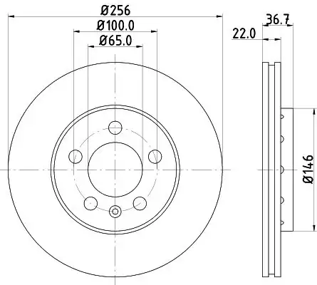 Hella Pagid 8dd355105 361 Fren Diski Audi A1 8x A1 Sportback A2 8z A3 8l Seat Skoda VW 2 Adet