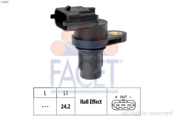 FACET 9-0387 | Eksantrik Mili Konum Sensörü W169 04 12 W245 05 11 W204 07 14 W211 05 08 W212 09 15 W221 05 13