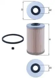 MAHLE KX204D | Mazot Filtresi Uzun 120 mm (Renault Master II 2.5 3.0 DCI-Traffic 1.9 2.0 2.5Dcı)