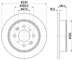 HELLA 8DD355103-111 | Fren Diski Arka Düz (239-4) Honda Accord 86-89 Civic 88-95 Crx, Rover 200/400 | 2 Adet