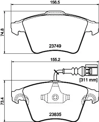 Hella Pagid 8db355011 621 Ön Fren Balatası VW Touareg 7la 7l6 7l7 03 10